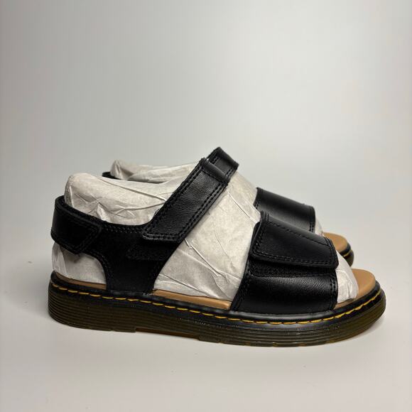 Dr Martens Romi Y Leather Velcro Sandals in Black T Lamper - Picture 6 of 11